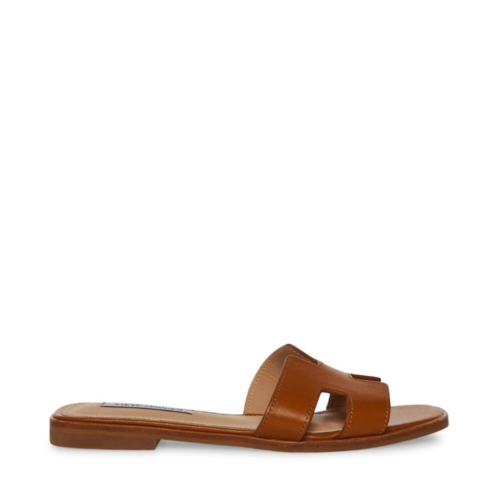 Steve Madden Women's Hadyn Slide Sandals Slip-On Cognac Lea Size 7.5 NWB - Picture 14 of 14